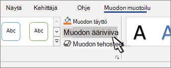 Muodon ääriviiva -painike