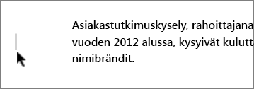 Merkintä on korostettuna reunuksen lähellä