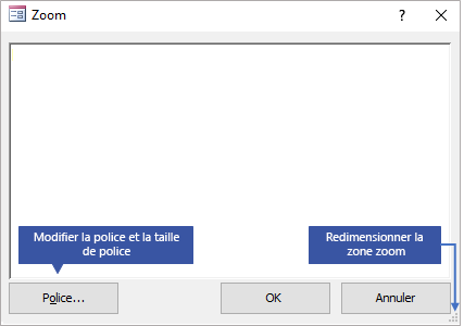 Utilisation de la zone Zoom