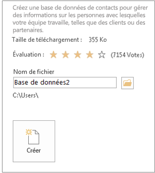 Créer une base de données Access de bureau à partir d’un modèle