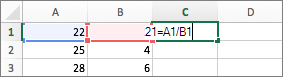 Exemple d’utilisation de deux références de cellule dans une formule