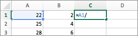 Exemple d’utilisation d’un opérateur dans une formule