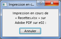 La boîte de dialogue Impression s’affiche lorsque vous envoyez un document à l’imprimante.