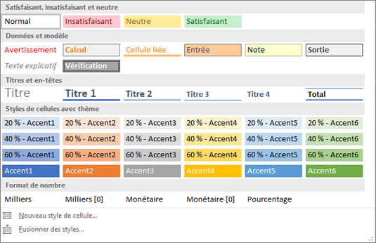 Zone Styles développée pour afficher d’autres styles