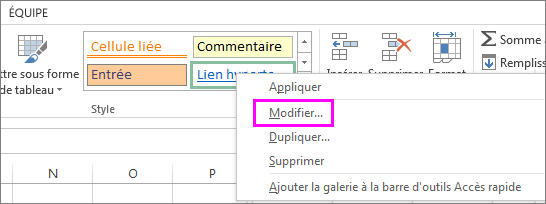 Capture d’écran du style Lien hypertexte dans la galerie de polices.