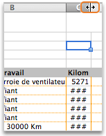 Cliquez sur le séparateur