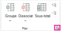 Dans le groupe Plan, cliquez sur le lanceur de la boîte de dialogue