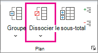 Sous l’onglet Données, cliquez sur Dissocier