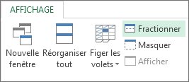 Commande Fractionner du ruban