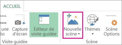 Bouton Nouvelle scène sous l’onglet Accueil