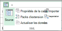 Dans la barre d’outils Accès rapide, cliquez sur XML