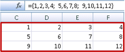 Constante de matrice à deux dimensions dans une formule matricielle