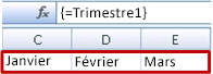Tableau nommé entré en tant que formule