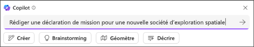 Certains rédigent un texte d’instruction de mission pour l’invite Créer