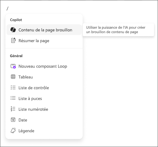 Prise en main de Copilot dans Loop