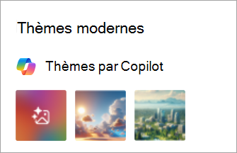 Capture d’écran montrant thèmes par Copilot dans les nouveaux paramètres Outlook