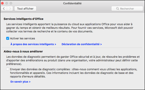 Activer les fonctionnalités intelligentes sur mac