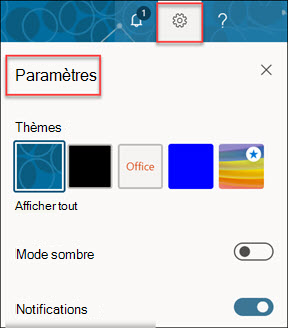 Paramètres du compte Microsoft 365