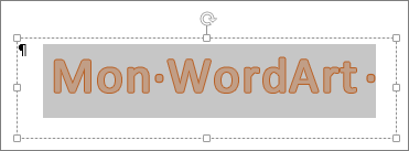 Objet WordArt sélectionné