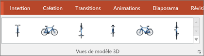 La galerie VIews de modèles 3D vous offre quelques présélections pratiques pour organiser la vue de votre image 3D