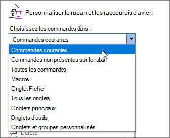 Sélectionner des commandes