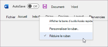 Développer le ruban