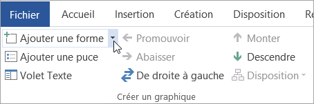 Bouton Ajouter une forme dans le groupe Créer un graphique