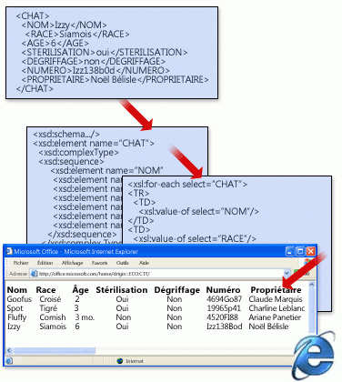 Structure de fichier XML de base avec une schéma et une transformation