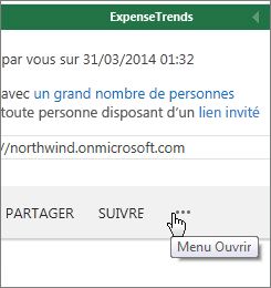 Menu Ouvrir