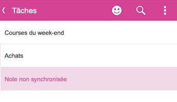 Note non synchronisée dans OneNote pour Android