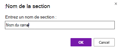 Section du canal OneNote