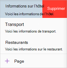 Supprimer une page dans OneNote pour iOS