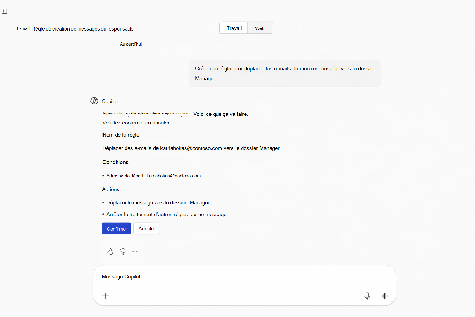 Créer une règle Outlook