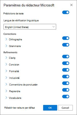Paramètres de l’éditeur