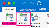 Office 2016 pour Mac - Bouton Réunion
