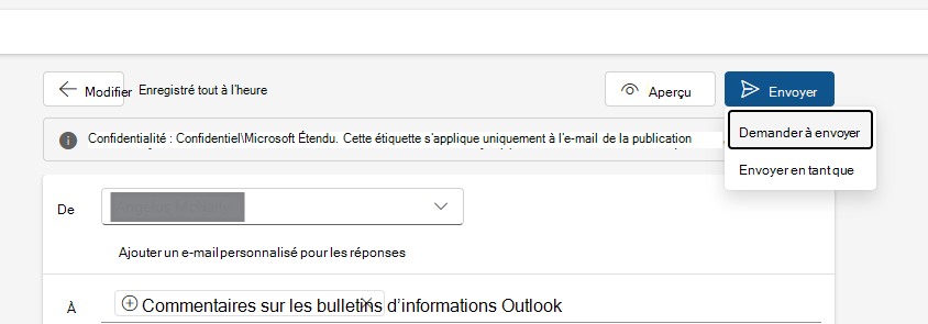 Bulletins d’informations demander à envoyer