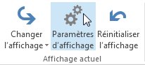 Commande Afficher les paramètres dans le ruban