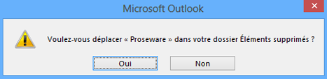 Boîte de dialogue de confirmation de suppression de dossier