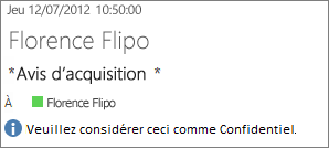Courrier électronique marqué comme Confidentiel