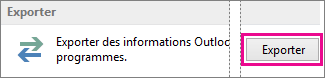 Options avancées Outlook - Exporter