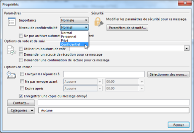 Options de critères de diffusion