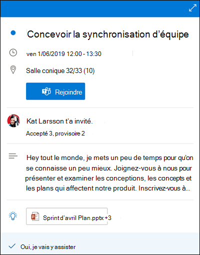 Calendar Aperçu pour Outlook pour le Web.
