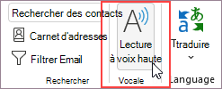 Sélectionnez Lecture à voix haute