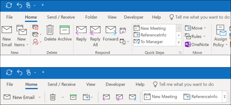 Vous pouvez désormais choisir parmi deux expériences de ruban différentes dans Outlook.