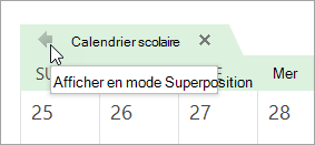 Cliquer sur la flèche Afficher en mode Superposition
