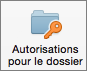 Bouton Autorisations de dossiers dans Outlook 2016 pour Mac