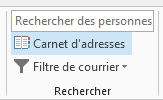 Le carnet d’adresses se trouve dans le côté droit de l’onglet Accueil.