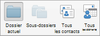 Affiche les options de recherche de contacts