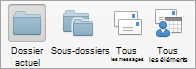 Affiche les options de recherche de courrier