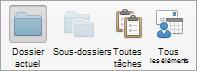 Affiche les options de recherche des tâches